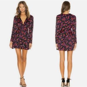 L'Acadamie Jane Floral Wrap Dress